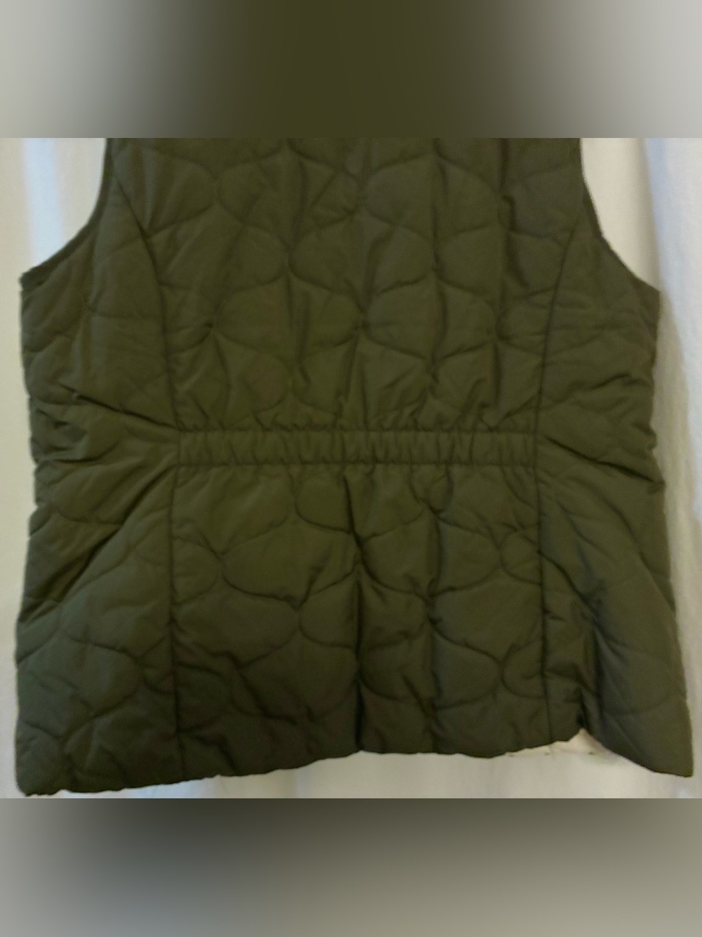 Talbots Reversible cool weather Vest. Olive Green& Ivory. Front zipper 2 pockets - Picture 14 of 15